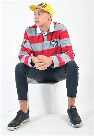 VINTAGE LONG SLEEVE RUGBY POLO SHIRT