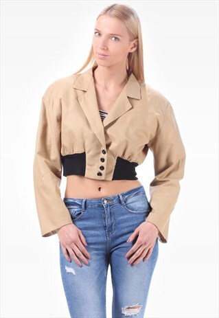 RETRO CROP BOMBER JACKET 1940S HANDMADE
