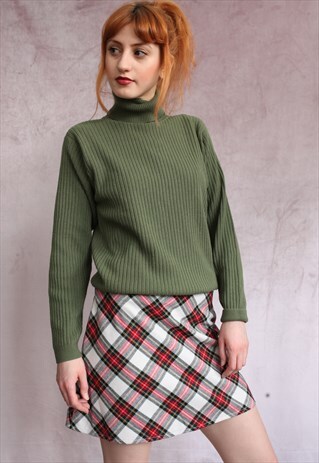 VINTAGE Y2K TARTAN CHECKED MINI SKIRT