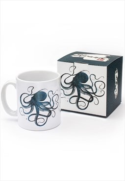 Boxed Mug Set - Japanese Ukiyo-e Art Octopus Calligraphy Cup