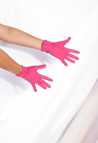 VINTAGE PINK GLOVES 80S GLAM ACCESSORIES