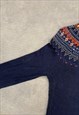 VINTAGE KNITTED JUMPER ABSTRACT PATTERNED KNIT SWEATER