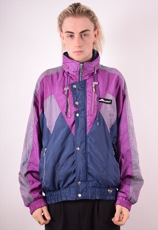 MENS VINTAGE RAIN JACKET LARGE PURPLE 90S