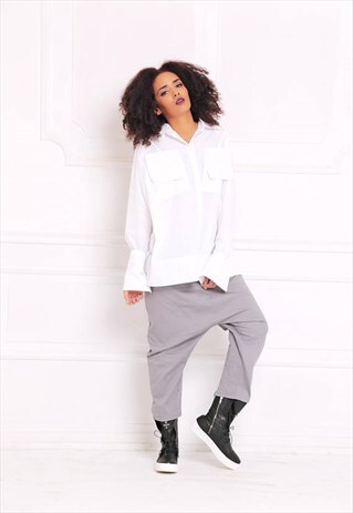 WOMEN HAREM PANTS/GRAY PANTS