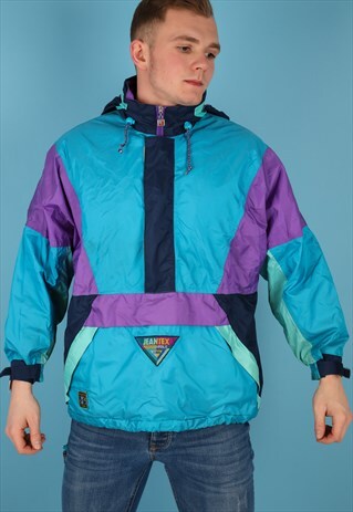 VINTAGE WINDBREAKER JACKET IN MULTI NJ530