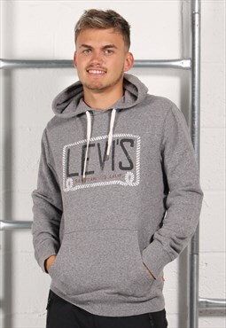 Vintage Levi's Hoodie in Grey Pullover Sports Jumper Medium