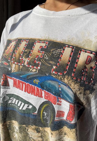 REWORKED SWAROVSKI Y2K NASCAR GRAPHIC T-SHIRT