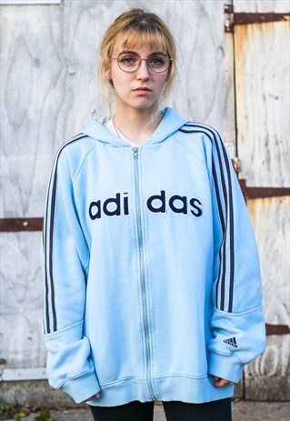 LARGE SPELL OUT PLACID BLUE HOODIE