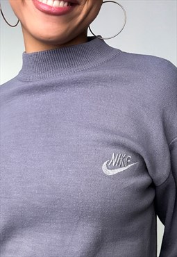 Grey 90s Bootleg NIKE Embroidered Sweatshirt