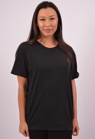 VINTAGE POLO RALPH LAUREN T-SHIRT TOP BLACK