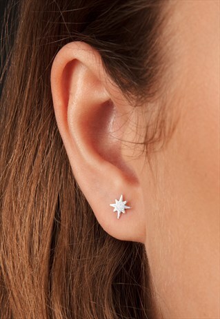 TINY STAR STUD EARRINGS STERLING SILVER