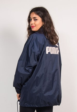 90'S VINTAGE NAVY BLUE PUMA CAGOULE JACKET
