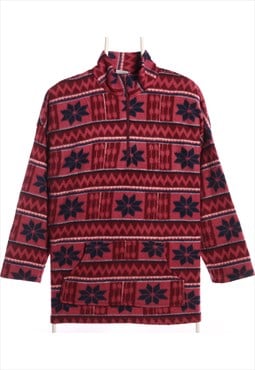 Vintage 90's Unknown Fleece Quarter Zip Patterend Flower