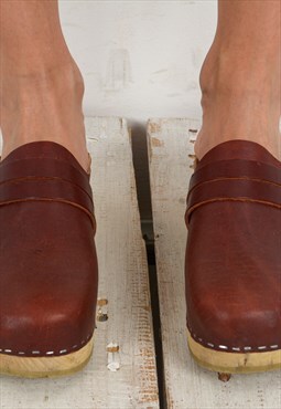 ORIGINAL SWEDISH EU 40 Leather US 8.5 Clogs Closed Sandals