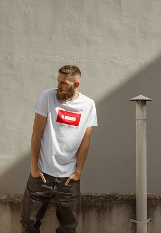 RED FRAME LOGO WHITE T-SHIRT