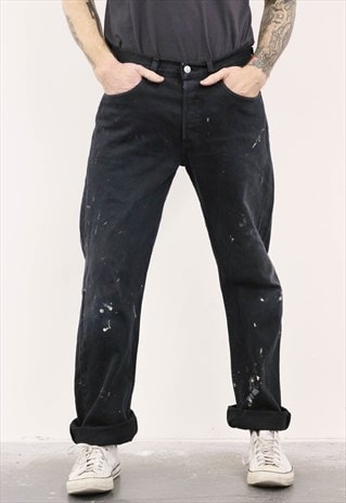 VINTAGE BLACK LEVI'S PAINT 501 JEANS