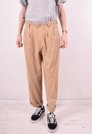 TOMMY HILFIGER MENS VINTAGE TROUSERS W33 L30 BEIGE 90S