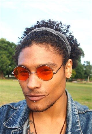 ORANGE LENS SMALL ROUND SUNGLASSES