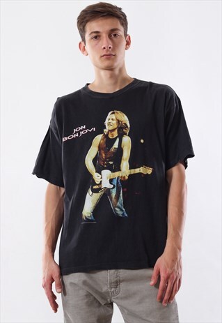 VINTAGE BON JOVI 1996 ROCK BAND TEE 90S BLACK TOUR
