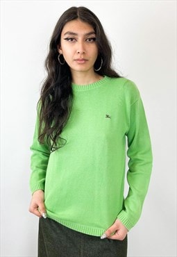 Vintage y2k green cotton jumper 