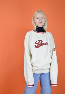 Vintage white PUMA cotton sweatshirt
