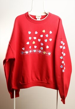 Morning Sun Vintage Crewneck Logo Sweatshirt Red