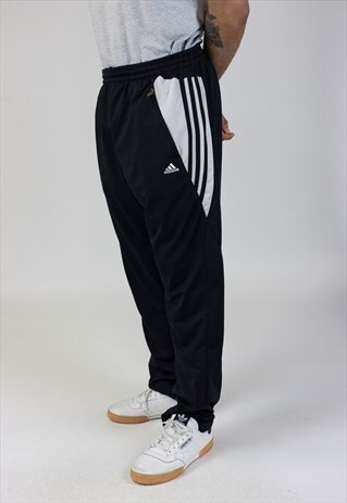 VINTAGE ADIDAS BLACK TRACKSUIT BOTTOMS