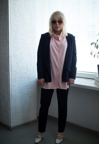 VINTAGE 90'S DARK BLUE BUTTON UP JACKET
