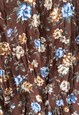 90S BUTTERFLY COLLAR CUTE BROWN FLORAL SHIRT BLOUSE TOP M L