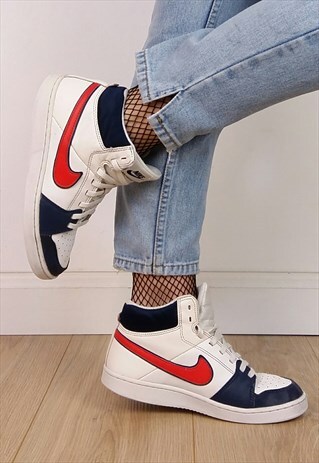 VINTAGE 90'S NIKE BACKBOARD 2 HI TOPS / TRAINERS /UK 4 - 4.5
