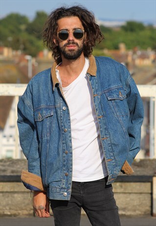 VINTAGE // 90'S // DENIM STYLE // PADDED JACKET