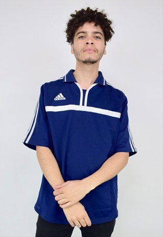 VINTAGE 90'S ADIDAS WHITE & BLUE T-SHIRT