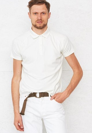 90S VINTAGE WHITE OFFICIAL VOLVO SHORT SLEEVE POLO SHIRT