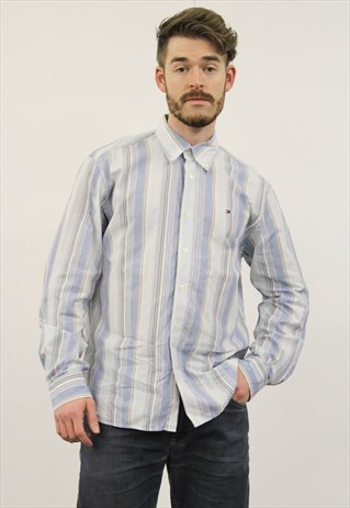 VINTAGE BLUE STRIPED TOMMY HILFIGER SHIRT