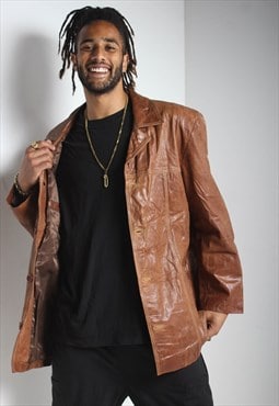 Vintage 90's Leather Jacket Brown