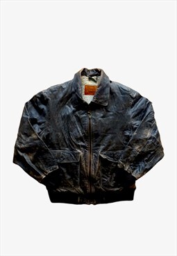 Vintage Levis Leather Pilot Jacket With Fur Lining