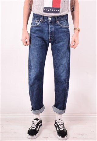 LEVI'S 501 MENS VINTAGE JEANS W31 L30 BLUE 90S
