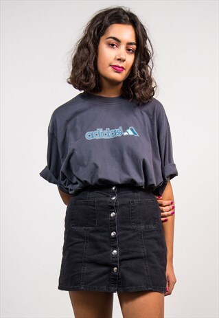 VINTAGE 90'S DARK GREY ADIDAS OVERSIZE T-SHIRT