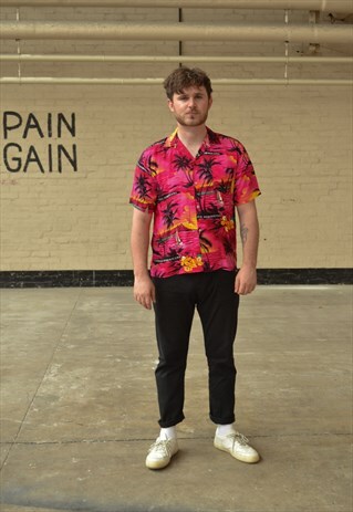 VINTAGE PINK TROPICAL SHIRT