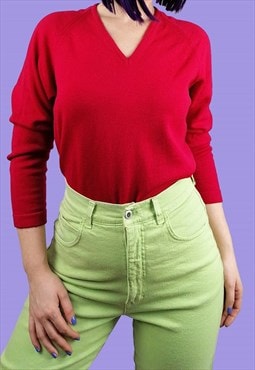 Vintage 80's West Germany Virgin Wool Pink Sweater