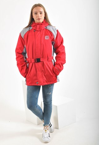 VINTAGE WINTER PUFFER JACKET IN RED