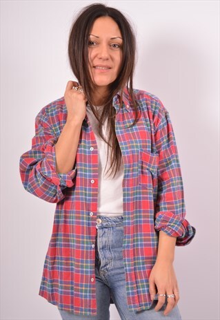 VINTAGE BENETTON FLANNEL SHIRT CHECK MULTI