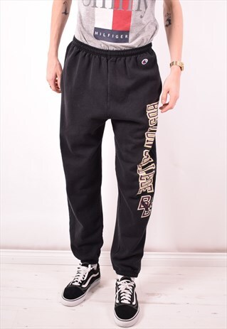 CHAMPION MENS VINTAGE TRACKSUIT TROUSERS LARGE BLACK 90S