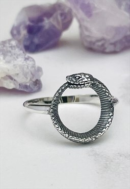 Ouroboros Snake Ring 925 Sterling Silver Jewellery Goth Punk