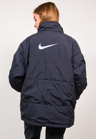 NIKE VINTAGE 90'S BLACK OVERSIZED LIGHT PADDED COAT