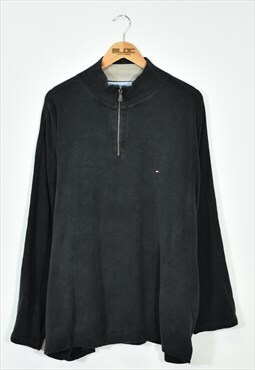 Vintage Tommy Hilfiger Quarter Zip Sweater Black XXLarge