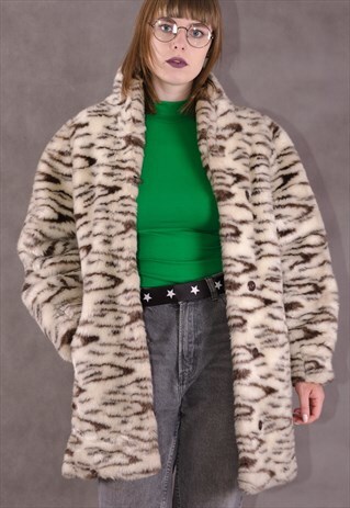 AVANT GARDE, OVERSIZED, LEOPARD PRINT FAUX FUR COAT