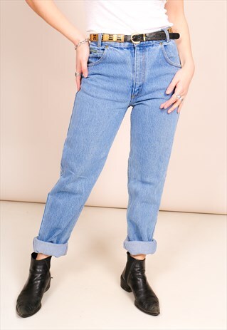 VINTAGE 90S HIGH WAISTED BLUE MOM JEANS