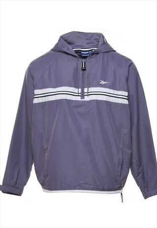 VINTAGE REEBOK QUARTER-ZIP PURPLE 1990S NYLON JACKET - S