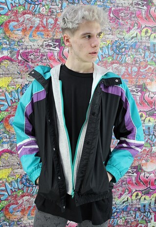 VINTAGE 90S SHELL JACKET / WINDBREAKER. UNISEX SPORTSWEAR.